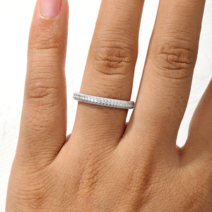 1.0 mm 0.82 CTW Dải băng Moissanite thanh lịch đầy đủ vĩnh cửu với thiết kế Micro Pave dày đặc Bạc 925 có độ sáng cao dành cho cô dâu MR0208 - Product Image 4