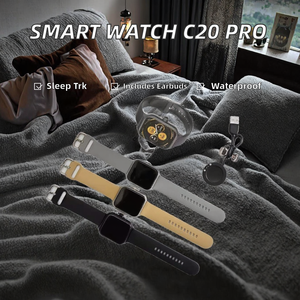 Montre connectée C20 Pro, design carré, écran IPS, étanche IPX-6, bracelet en caoutchouc, répondre aux appels, suivi de la fréquence cardiaque, <span class=keywords><strong>calendrier</strong></span>, tracker d'activité magnétique - Product Image 2