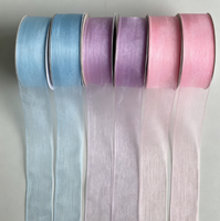 Ruban en organza multi-tailles pour décoration de mariage, boîte cadeau, emballage de gâteau, ruban en mousseline décoratif de Noël