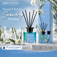 Diffuseur d'ambiance pour hôtel, bouteille en verre, bâtonnets en fibre, décor aromatique, fournisseur en gros, emballage personnalisé, export