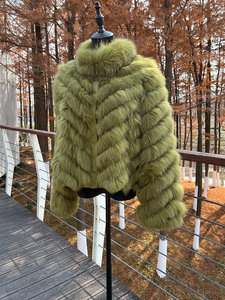Manteau en <span class=keywords><strong>fourrure</strong></span> de renard de luxe réversible léger d'hiver Manches longues Doublure <span class=keywords><strong>lisse</strong></span> Vrai manteau en <span class=keywords><strong>fourrure</strong></span> de renard pour femmes Mode <span class=keywords><strong>fourrure</strong></span> - Product Image 5