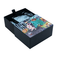 Boîte d'expédition rectangulaire en carton recyclable thème Noël marron, finition brillante/mate, gaufrage, revêtement UV, logo en feuille d'or, impression personnalisée