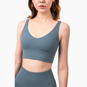 Soutien-gorge de sport léger pour <span class=keywords><strong>femme</strong></span> en nylon et élasthanne, col en V, dos en U, respirant, idéal pour le yoga - Product Image 6