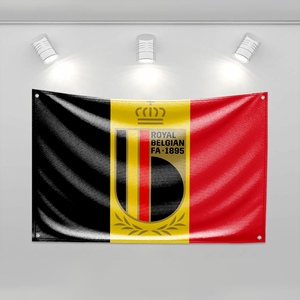 Drapeau personnalisé de l'équipe nationale de football belge, bannières de décoration murale pour chambre à coucher, tapisserie murale, décoration de chambre, <span class=keywords><strong>drapeaux</strong></span> amusants pour l'extérieur, 3x5 pieds - Product Image 5