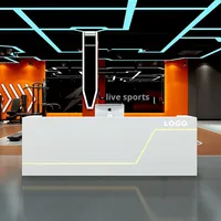 Bureau de réception extensible en bois massif moderne pour hôtels, gymnases, supermarchés, salles de billard et studios d'e-sport