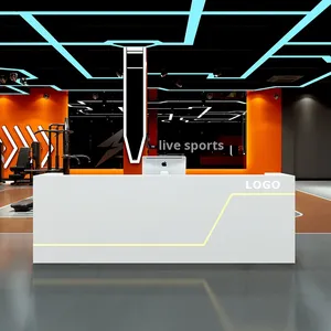 Mostradores de recepción extensibles de madera maciza modernos para hoteles, gimnasios, supermercados, salas de billar y estudios de deportes electrónicos - Product Image 4