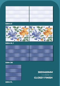 กระเบื้องพอร์ซเลนลายหินอ่อนเคลือบเงาเต็มแผ่น ขนาด 300x450 มม. ขัดเงา กันลื่น ทนกรด หนา 10 มม. สำหรับปูพื้นและผนังภายใน - Product Image 1