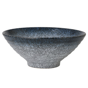 Cuencos de porcelana redondos para ensalada y ramen, vajilla reactiva duradera personalizada para restaurante, cuenco de cerámica negro para sopa de fideos japonés de 8 "y 9" - Product Image 6