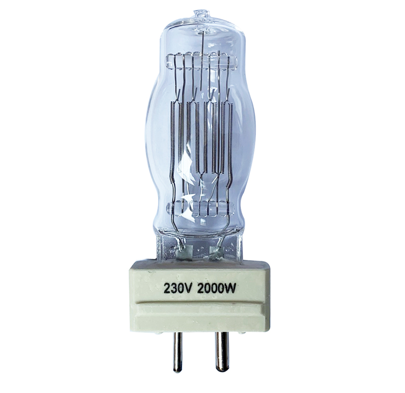 GY16 Halogen Bulb - 2000W, 400 Hours Lifespan, Warm White