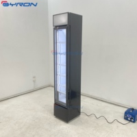 Réfrigérateur à boissons vertical commercial, fin, avec porte vitrée, dégivrage automatique, étagères réglables, affichage LED, mécanique