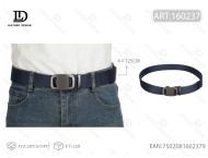 Cintura Intrecciata a Coste da Uomo 4,0 Cm 125 Cm Blu Navy con Fibbia in Ferro Materiale in Nylon - Product Image 3