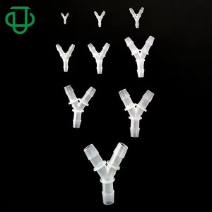 JU Y Type Tee Connector <b>PP</b> Plastic Transparent 1.6-12.7mm Flexible Tubing Adapter For Rubber Hose Connection - Product Image 1