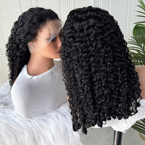 Peluca de Cabello Humano Rizado Birmano con Frente de Encaje, Color Negro Natural, Rizos Suaves y Definidos, Densidad Completa, Línea de Cabello Natural - Product Image 2