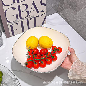 Plato de fruta minimalista de plástico transparente para el hogar, bandeja para servir en la sala de estar, apto para lavavajillas, diseño de color sólido - Product Image 5