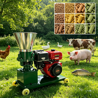 Machine à granulés d'aliments pour animaux Diesel 200-300 kg/h, granulateur d'aliments pour volailles, bovins, porcs, granulateur agricole, moteur diesel 20 CV