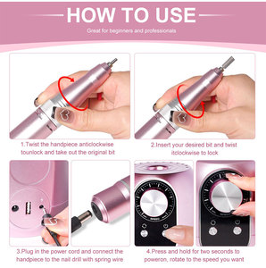 Máquina Eléctrica de <span class=keywords><strong>Manicura</strong></span> y <span class=keywords><strong>Pedicura</strong></span> de 35000 RPM con Pantalla LCD, Cortadores de Bajo Ruido, Kit de Lima de Uñas NAD112 - Product Image 5