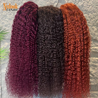 Peluca frontal de encaje HD de 200 densidades con ondas de agua, cabello humano virgen brasileño rizado profundo, para mujeres afroamericanas