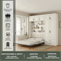Lit escamotable multifonctionnel intégré avec lit escamotable Lit latéral pliable en bois Design peu encombrant