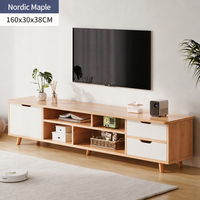 Ensemble de meubles TV modernes minimalistes nordiques avec pieds en bois massif, table basse multifonctionnelle pour chambre à coucher, salon, meubles de maison