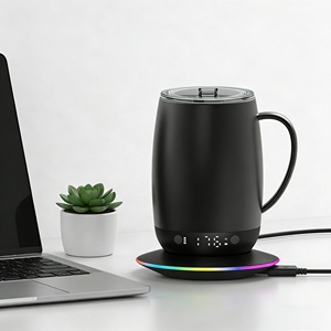 Juego de Tazas de Café Térmicas de Acero Inoxidable con Aislamiento y LED Inteligente Personalizadas, Taza de Viaje Reutilizable con Tapa, Venta al Por Mayor - Product Image 1