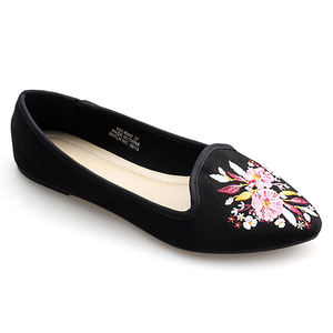 HE-<span class=keywords><strong>zapatos</strong></span> planos informales de microfibra para <span class=keywords><strong>mujer</strong></span>, calzado con punta afilada y bordados, cómodos y sin cordones, 2023 - Product Image 2