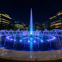 Fuente Musical de Acero Inoxidable, Fuente Danzante con Luces LED para Exteriores, Plaza, Parque, Hotel, Escuela