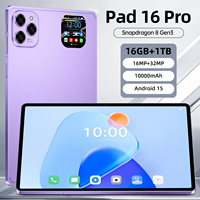 Pad 16 Pro 11-Inch MTK Octa Core Android 15 Tablet 16GB+1TB 108MP 8000mAh 5G Dual SIM WiFi GPS Navigation for KIDS