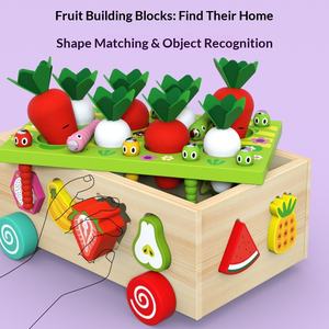 Jouets éducatifs en bois pour <span class=keywords><strong>enfants</strong></span> CPC, puzzle de forme de radis, intelligence, voiture pour bébés de 1 à 3 ans, boîte de couleur - Product Image 4