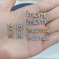 CZ9142 Dainty 18k Gold Diamond CZ Micro Pave Lettre Mots Kiss Amore Baby Mama LOL Spiritual Charms Pendentif pour la fabrication de bijoux