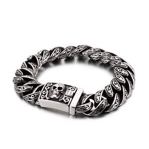 Pulsera de Cadena de Acero Inoxidable Estilo Steampunk KALEN, Pulsera de Calavera para Hombre - Product Image 3