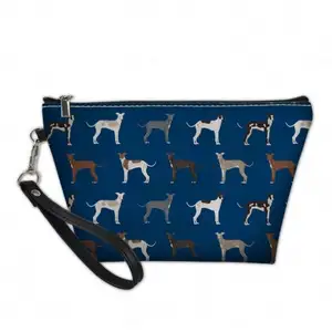 Moda İtalyan Greyhound desen baskı özel çantalar büyük kapasiteli kadın kılıf çanta kozmetik