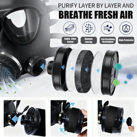Masque à gaz intégral en silicone premium FNJ05 avec interface filetée latérale RD40, vision panoramique triangulaire à double lentille pour la sécurité chimique