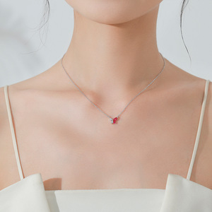 Collier pendentif papillon en argent sterling S925 avec diamant rose, version cuivre personnalisable, pour femme, cadeau raffiné - Product Image 5