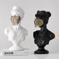 Decoración Moderna para el Hogar, Estilo Lujoso, Busto de David, Estatua de Estilo Griego Antiguo, Objetos de Arte de Resina para Decoración de Estantes, Moda para el Hogar