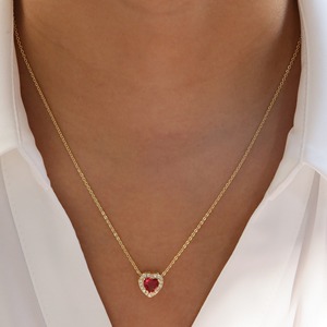 Lujo brillante diamante CZ circón corazón piedra preciosa Arco Iris colorido 12 meses corazón piedra natal Collar para mujeres señoras joyería regalo - Product Image 3