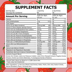 Hot Sale Immune Support Supplement Promote Digestion Calcium Multivitamin <b>Gummies</b> <b>Bear</b> Strawberry Flavor <b>Gummy</b> Designed for Kids - Product Image 2