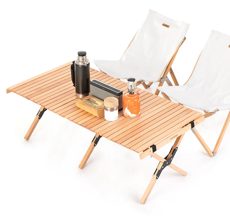 Mesa de madera maciza de haya, Juego de 2 sillas plegables, juegos de <span class=keywords><strong>muebles</strong></span> de Patio al aire libre, liquidación