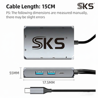 Adaptador Multipuerto USB C 7 en 1 Tipo C con HDMI, VGA, Gigabit Ethernet, Carga PD de 100W, 3 Puertos USB 3.0, Base de Conexión para Laptop