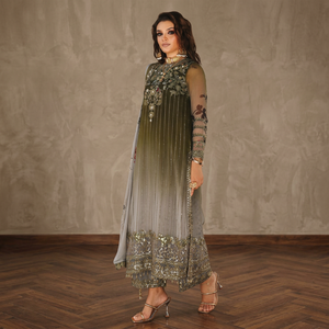 Salwar Kameez en soie brodée pour femme, longueur cheville, robe de mariage traditionnelle indienne et pakistanaise, tenue ethnique prête à porter pour les fêtes - Product Image 4