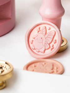 ที่ปิดผนึกขี้ผึ้งหัวทองเหลืองลายสัตว์น่ารักพร้อมแผ่นปิดผนึกขี้ผึ้งตกแต่งลายกระต่ายแมวผึ้งผีเสื้ออุปกรณ์เสริมขายส่ง - Product Image 3