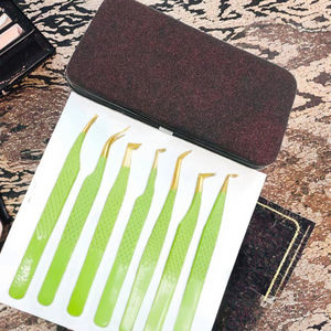 Funda de cuero PU de alta calidad para pinzas de pestañas, pinzas de pestañas injertadas de almacenamiento de varias piezas de gama alta de acero inoxidable - Product Image 3