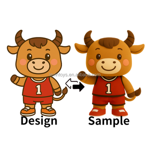 Cao Cấp Tùy Chỉnh Thể Thao Các Sự Kiện Đội Bóng Rổ Lưu Niệm Bò Sang Trọng Linh Vật <span class=keywords><strong>Keychain</strong></span> Cá Nhân Mềm Búp Bê PP Bông OEM ODM - Product Image 2