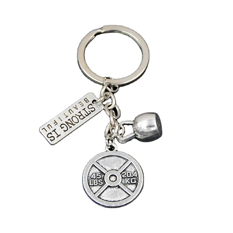 Hot Fashion Mini Dumbbell Discus Barbell Key Ring Fitness Charm Key Chain Designer Gift Souvenir