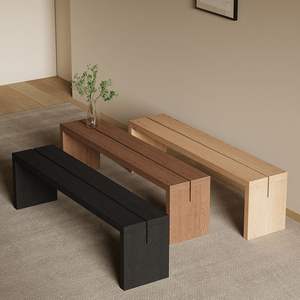 Solid Wood Bench Walnut <b>Pine</b> Black Durable Entryway Sofa <b>Bed</b> End Bench - Product Image 1