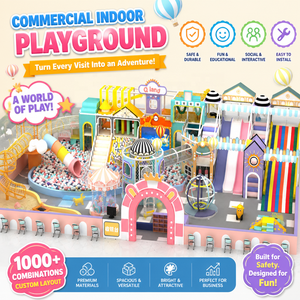 Attract Repeat Customers Interactive <b>Indoor</b> Playground with <b>Slide</b> for Kids Play Center - Product Image 1