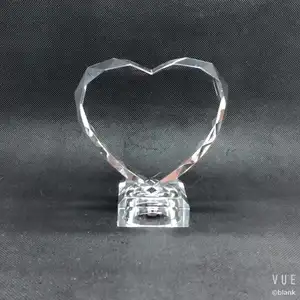 Factory Hot Sale Customized Personalized Heart Shaped Crystal Business Valentine's Gift Led Cube Heart 3d Laser Crystal Cube