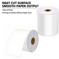 Rouleau d'étiquettes thermiques brillantes en papier synthétique 4x6, résistantes à la déchirure, imperméables, adhésives pour congélateur et aliments surgelés