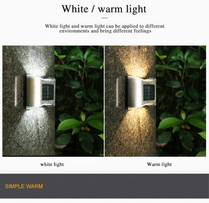 Водонепроницаемые наружные огни из нержавеющей стали забор открытый светодиодный солнечный декоративный садовый настенный светильник - Product Image 4