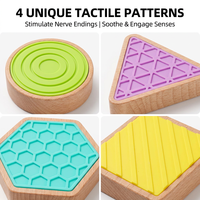 Jouets sensoriels Montessori pour enfants de 1 an - Trieur de formes en bois avec blocs en silicone texturés, ensemble cadeau pour développer la motricité fine des tout-petits