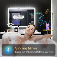 Meubles de salle de bain gain de place, modernes, étanches, avec éclairage tactile encastré, armoires de salle de bain intelligentes, miroir LED intelligent
